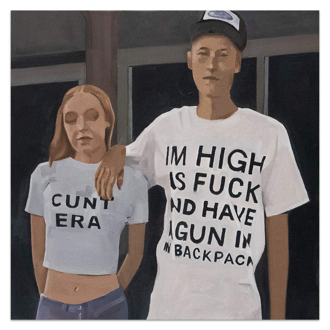 a painting of two teenagers